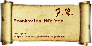 Frankovics Márta névjegykártya