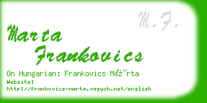 marta frankovics business card